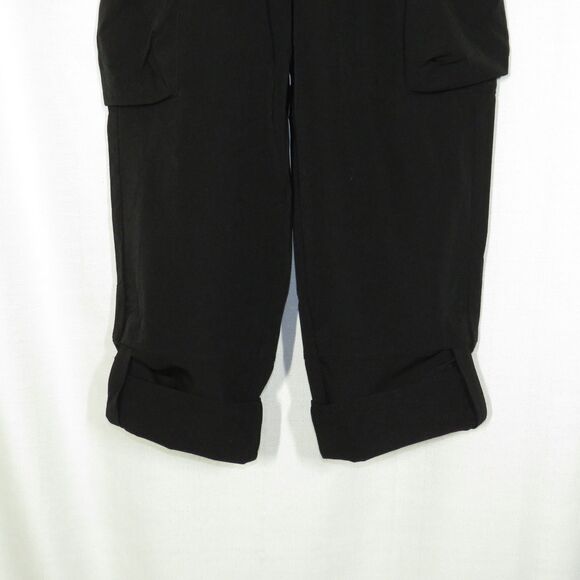 Halara Black Lightweight Nylon Blend High Waist Pull On Crop Cargo Pants Size XS - Picture 12 of 13